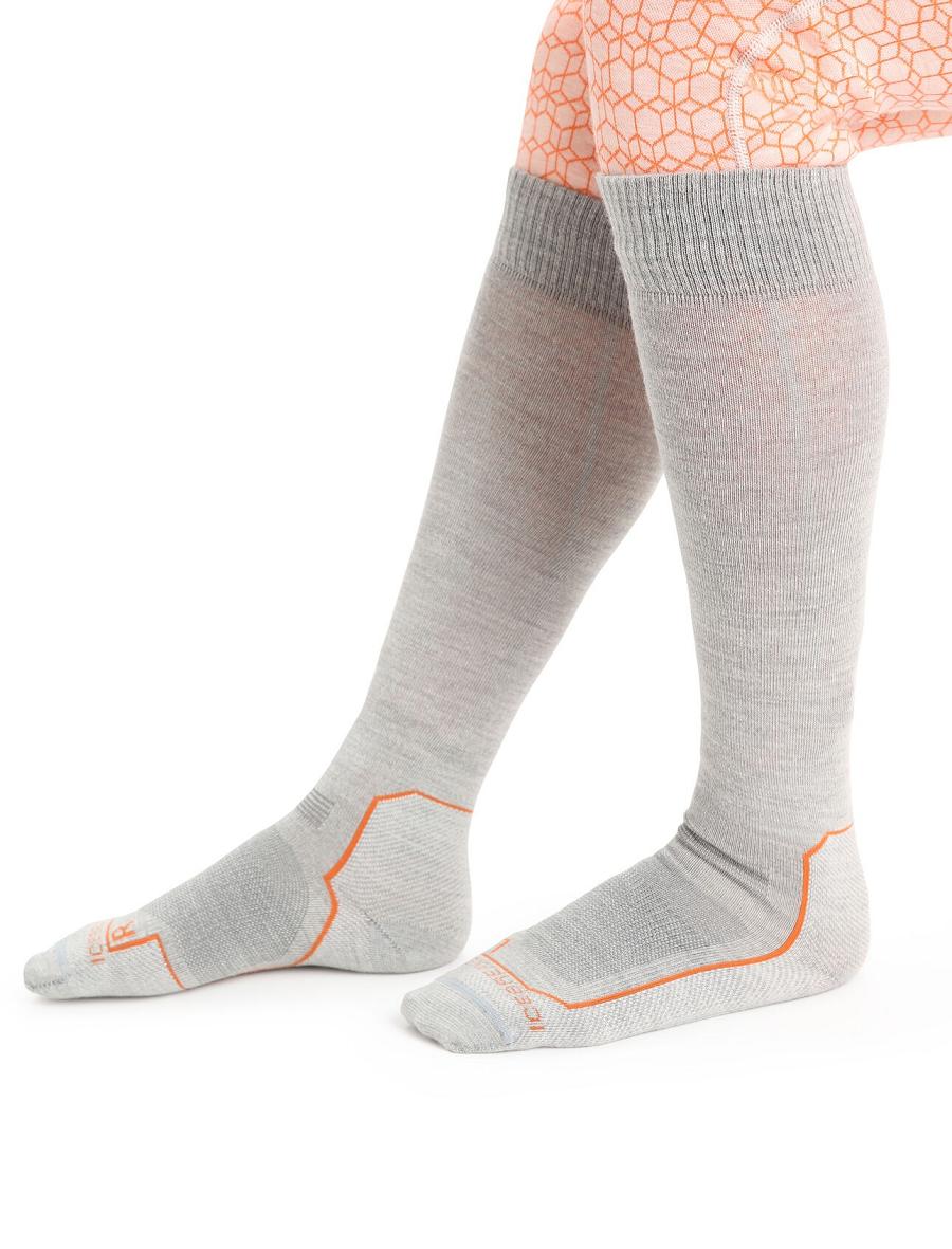 Blizzard Heather / Flash Icebreaker Merino Ski+ Ultralight Over the Calf Women's Socks | AU 1442RVDW